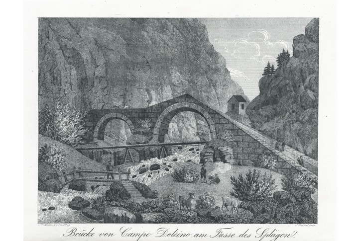 Campodolcino, Medau, litografie, 1848