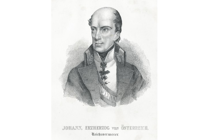Johann von Österreich, Medau,  litografie, 1848