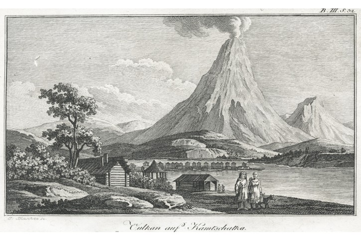 Kamčatka sopka, mědiryt,  1808