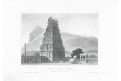 Hindu tempel Indie , Meyer, oceloryt, 1850
