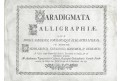 Paradigmata calligraphiae, Praha, 1753
