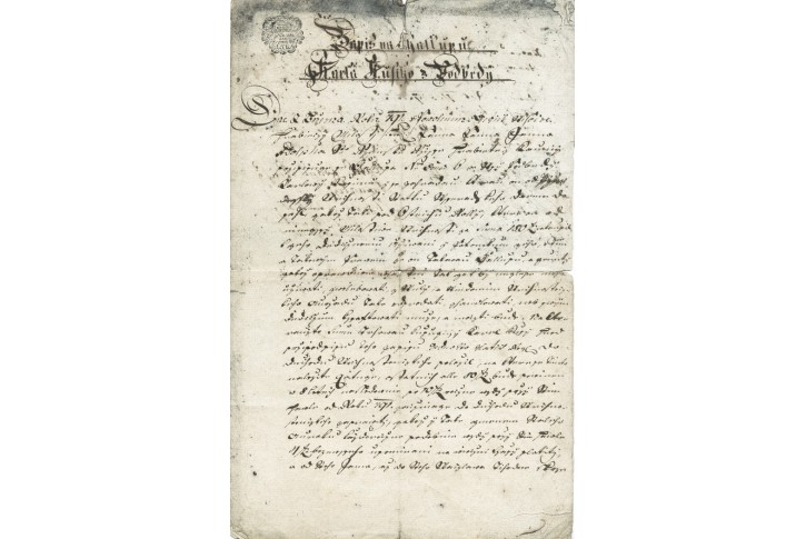Podbrdy kontrakt na prodej chalupy 1791