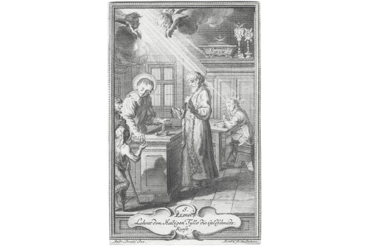 Zlatnictví - Eligius sv., Rentz, mědiryt, 1752
