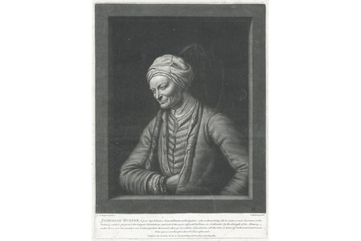 Jedediah Buxton, mezzotinta, Spilsbury, 1781