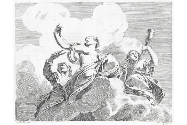 Sudičky, mědiryt, Dam W., (1790)