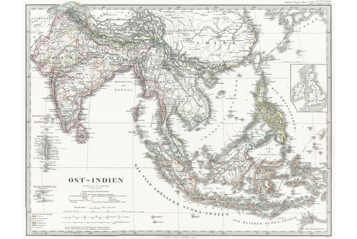 Ost Indien, Stieler,  oceloryt, 1864