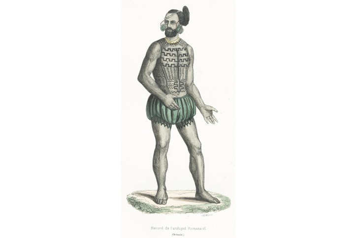 Marshallovy ostrovy, Wahlen, kolor. dřevoryt, 1844