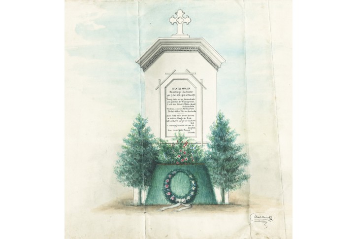 Smuteční báseň, kresba 1871