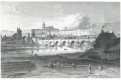 Praha Malá str. a Hradčany, Lange, oceloryt, 1841