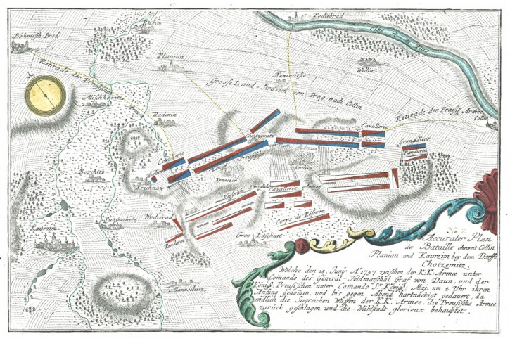 Kolín Chocemice, Raspe, mědiryt 1764