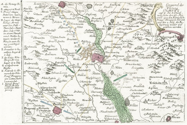 Olomouc bitva 1758, mědiryt,  (1780)