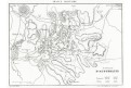 Slavkov bitva plán, mědiryt, 1836