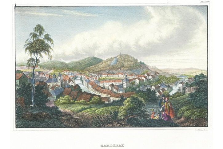 Karlovy Vary, Meyer, kolor. oceloryt, 1850