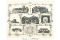 Milešovka,  Täubert, litografie, 1850