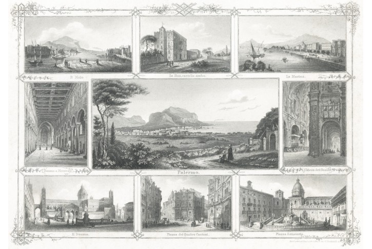 Palermo,  Lloyd, oceloryt, 1850