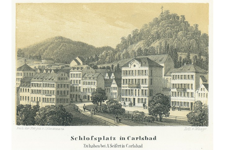 Karlovy Vary Schlossplatz, Seifert, litogr., 1860