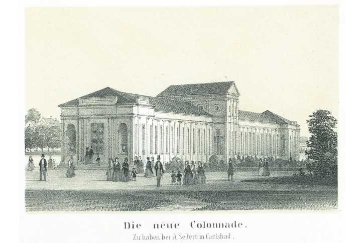 Františkovy láz. Neu Colonnade, litografie, (1860)