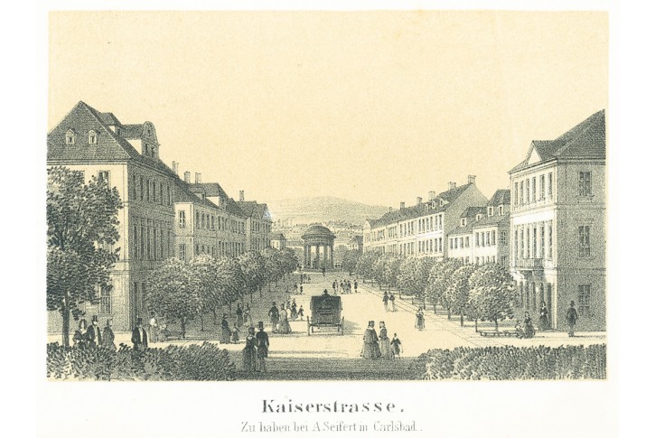 Františkovy lázně Kaiserstrass, litografie, (1860)