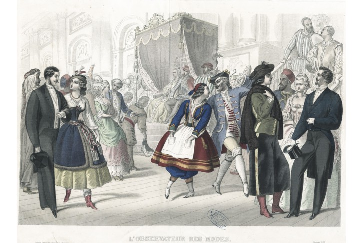 Moda Observateur, kolorovaná litografie, 1861