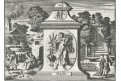 12 měsíců alegorie, 12 listů, mědiryty, 1704