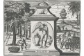 12 měsíců alegorie, 12 listů, mědiryty, 1704