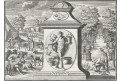 12 měsíců alegorie, 12 listů, mědiryty, 1704