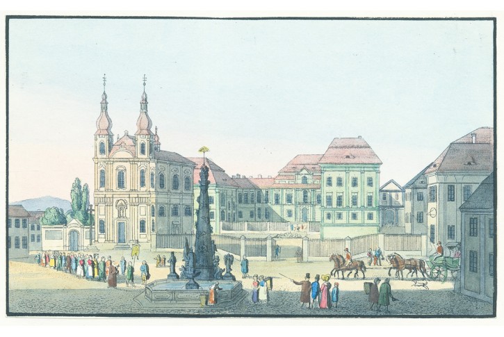 Duchcov náměstí, kolor. lept, (1800)