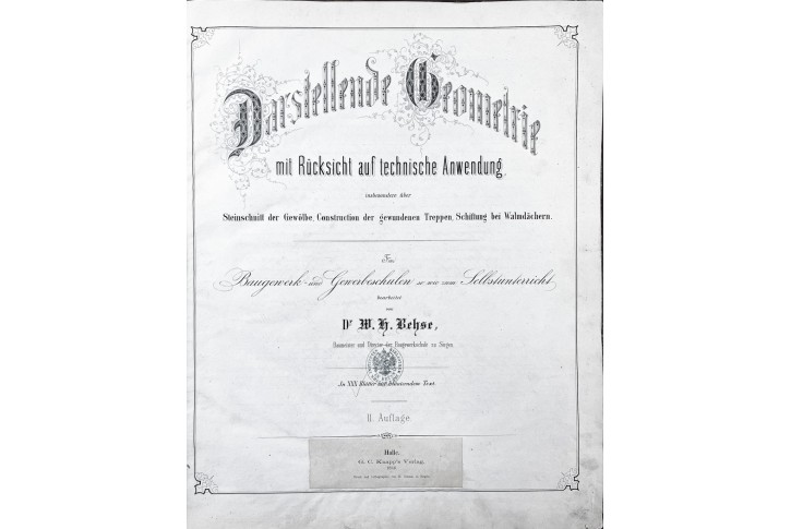 Behse : Darstellende Geometrie, Halle, 1866