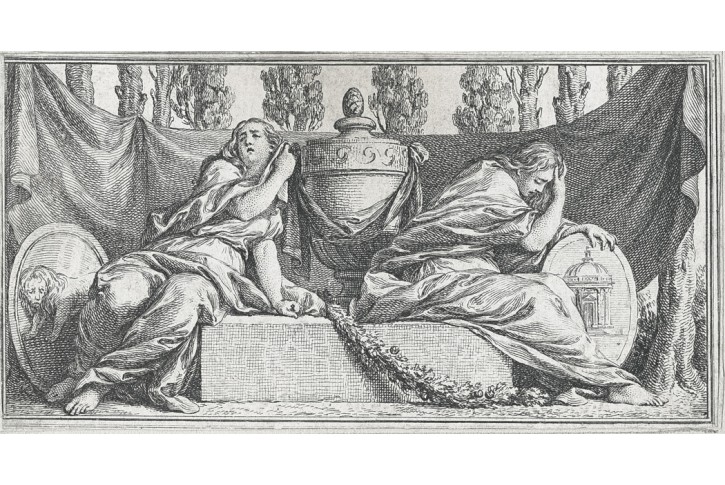 Truchlící ženy III. , Cochin C.N., mědiryt, 1761