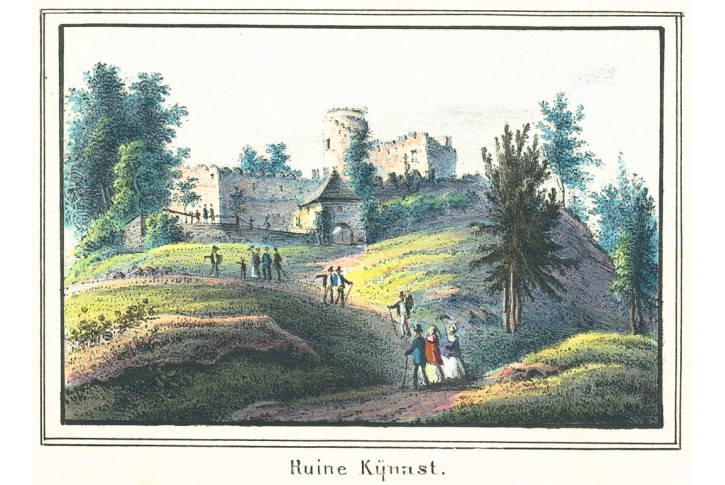 Kynast Chojnik , kolor. litografie, (1830)