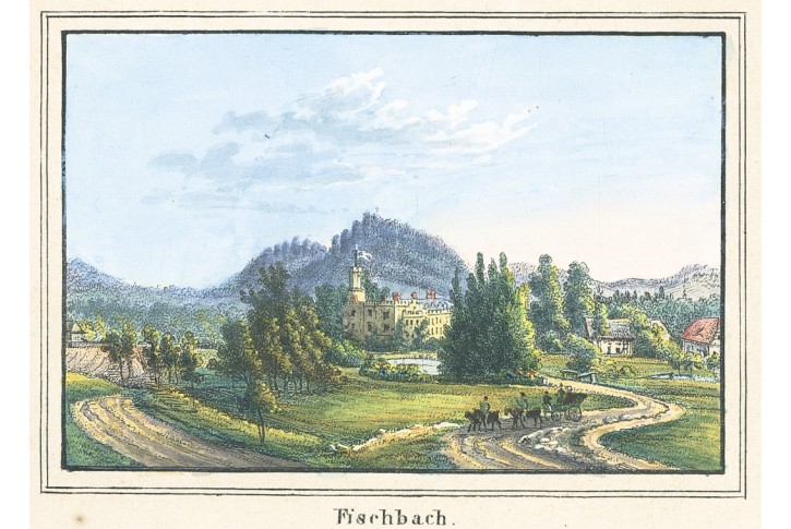 Fischbach Karpniky , kolor. litografie, (1830)
