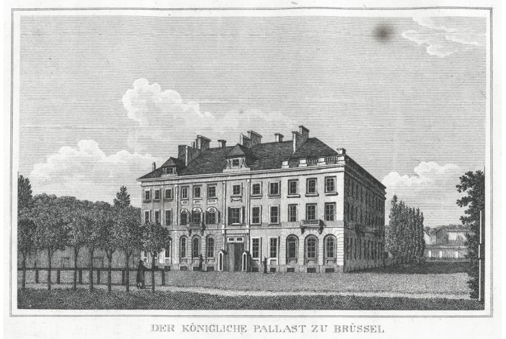 Brusel královský palác, Strahlheim, mědiryt, 1836