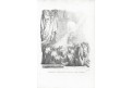 Sv. Benedikt zakládá řád, Aubry, litograf, (1840)