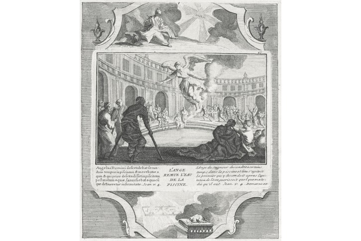 Anděl uzdravuje vodou, mědiryt, (1790)