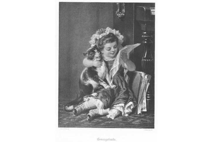 Hodina zpěvu, litografie, 1872