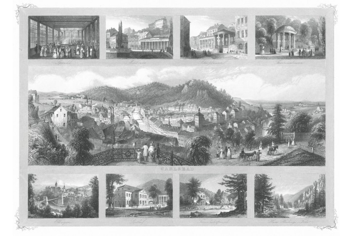 Karlovy Vary, Franieck,  oceloryt, (1840