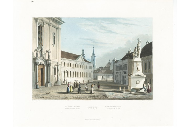 Pest Franziscaner , Grimm, akvatinta, (1840)