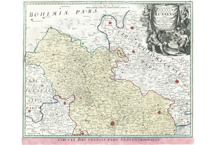 Homann J.B.: Kraj Brněnský sever, mědiryt, 1720