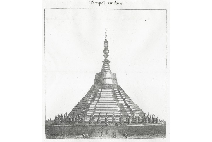 Barma chrám Ava,  mědiryt , (1820)