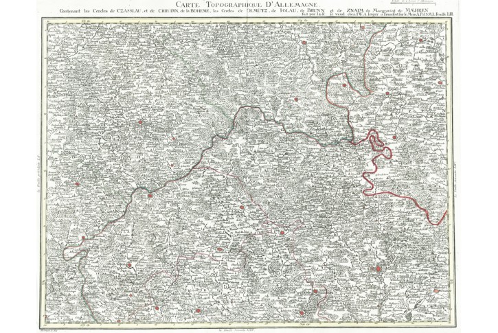 Jaeger I. W. : Čáslav, Brno  Znojmo, mědiryt, 1780