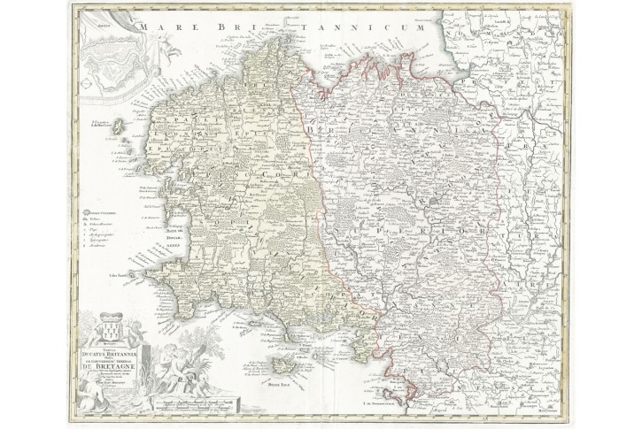 Homann J. B.: Bretagne, mědiryt, (1720)
