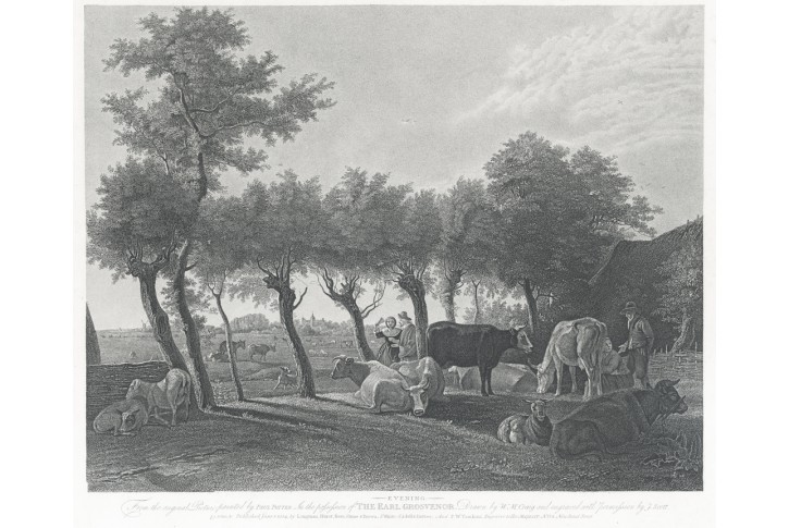 Večer, Scott, mědiryt, 1814