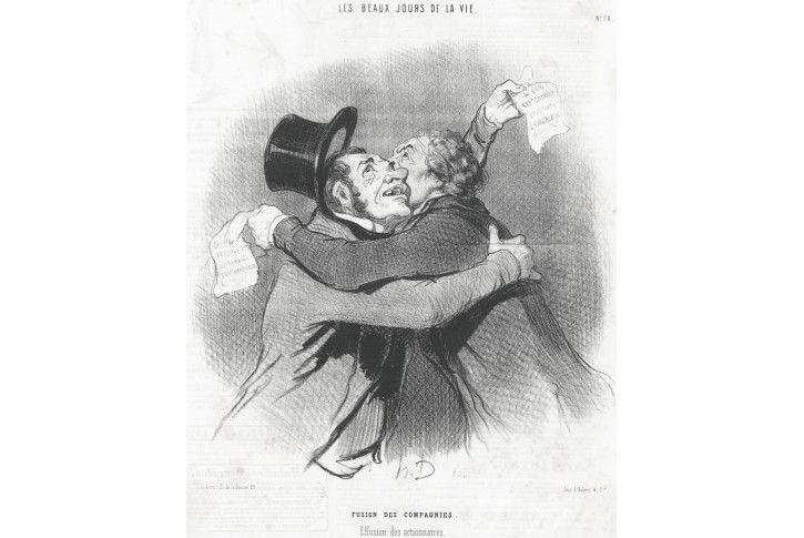 Daumier, FUSION , litografie, (1850)