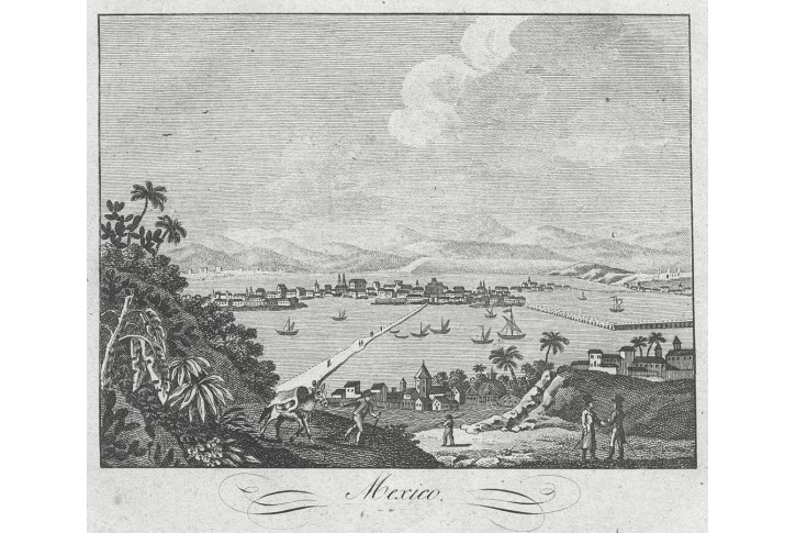 Mexico,mědiryt, 1829
