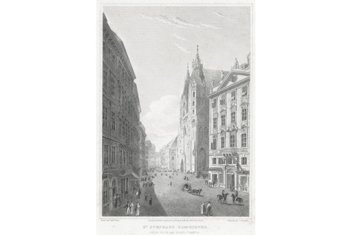 Wien St. Stephan, Batty, oceloryt 1823