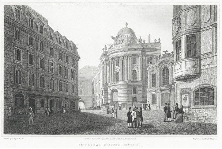 Wien St. Michaelis Platz, Batty, oceloryt 1823