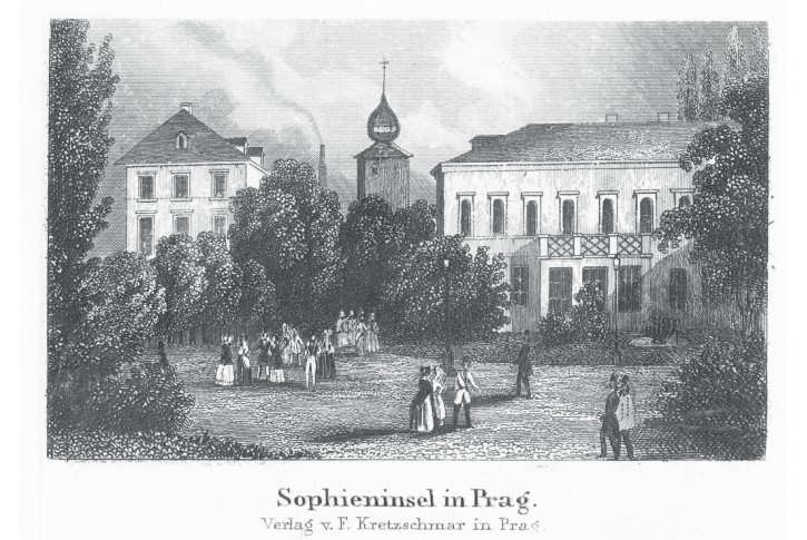 Praha Žofín, Kretschmer, oceloryt (1840)