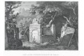 Praha židovský hřbitov, Herloss, oceloryt, 1841