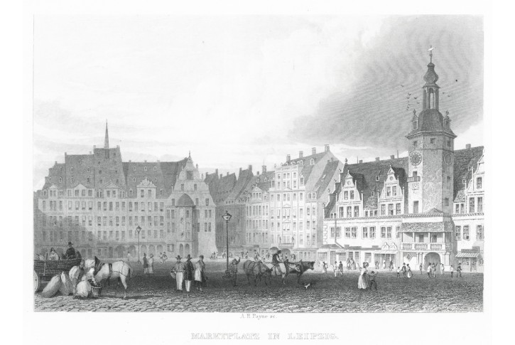 Leipzig Marktplatz, Sporschil, oceloryt 1860