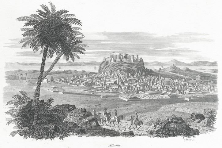 Atény, Döbler, mědiryt, (1820)